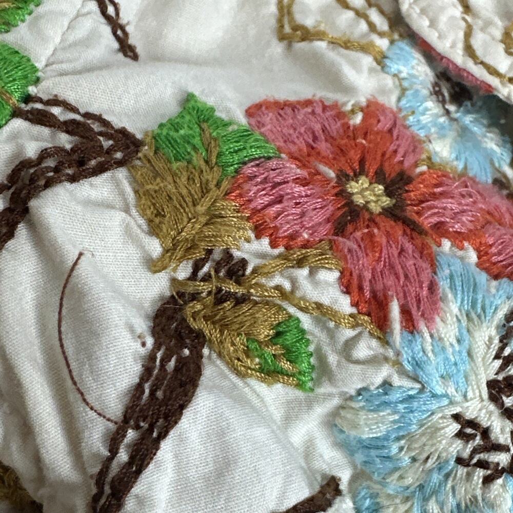 Johnny Was Womens Embroidered Button Up Jacket Small Cream Floral Bohemian Artsy - Picture 11 of 16